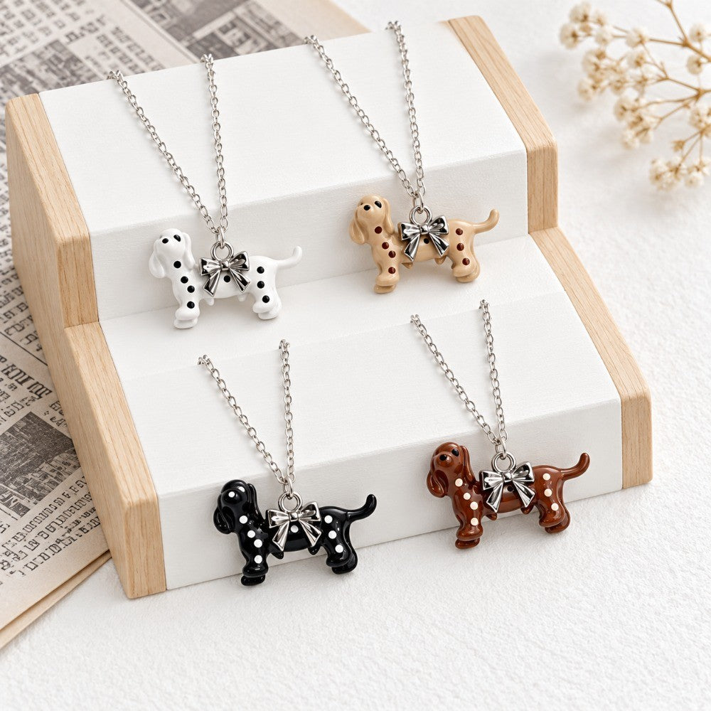 4pc Dainty Dachshund Necklace Set