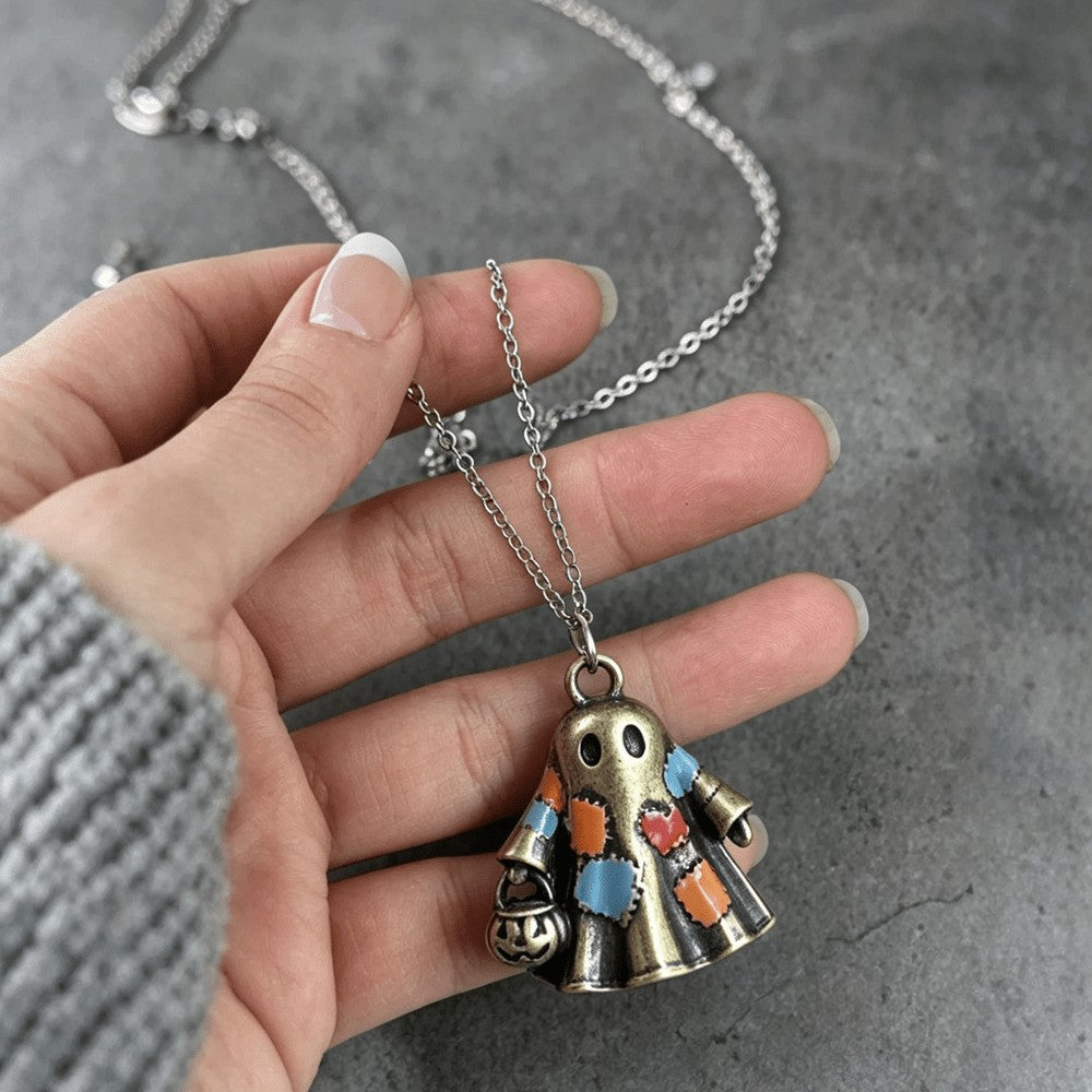 Vintage Patchwork Ghost Necklace