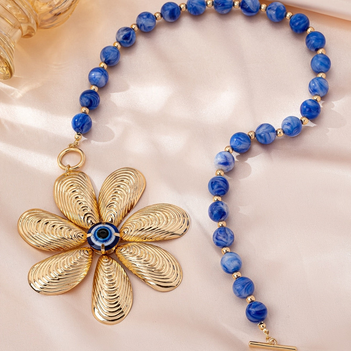 Statement Floral Evil Eye Necklace