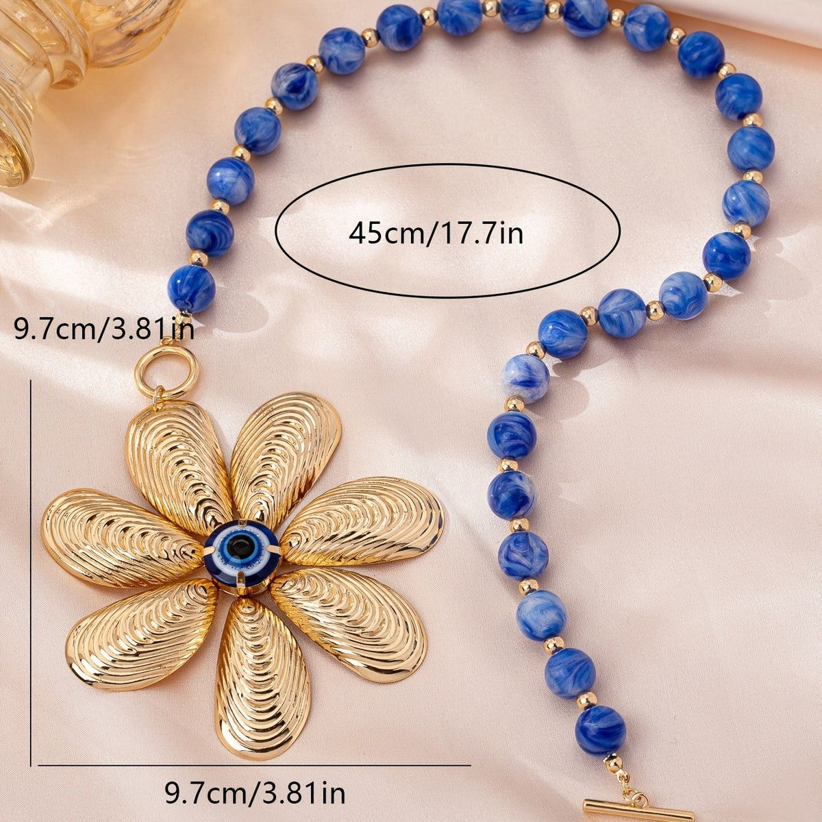 Statement Floral Evil Eye Necklace