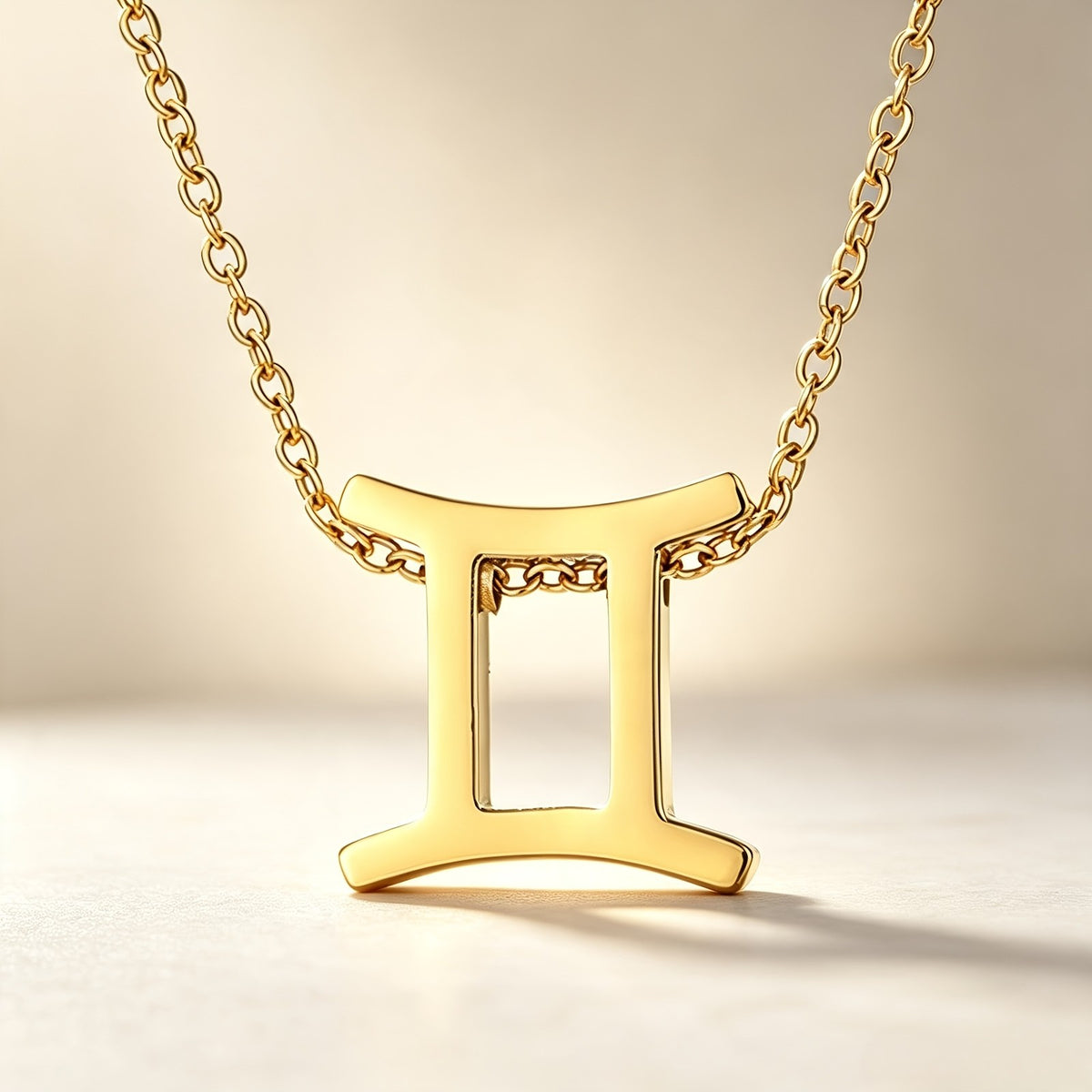 18k Dainty Hollow Zodiac Sign Necklace