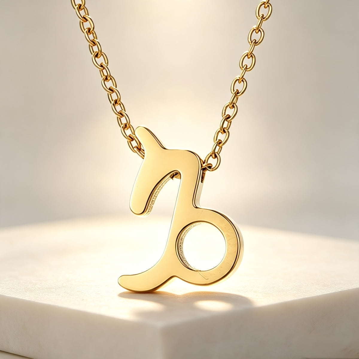 18k Dainty Hollow Zodiac Sign Necklace