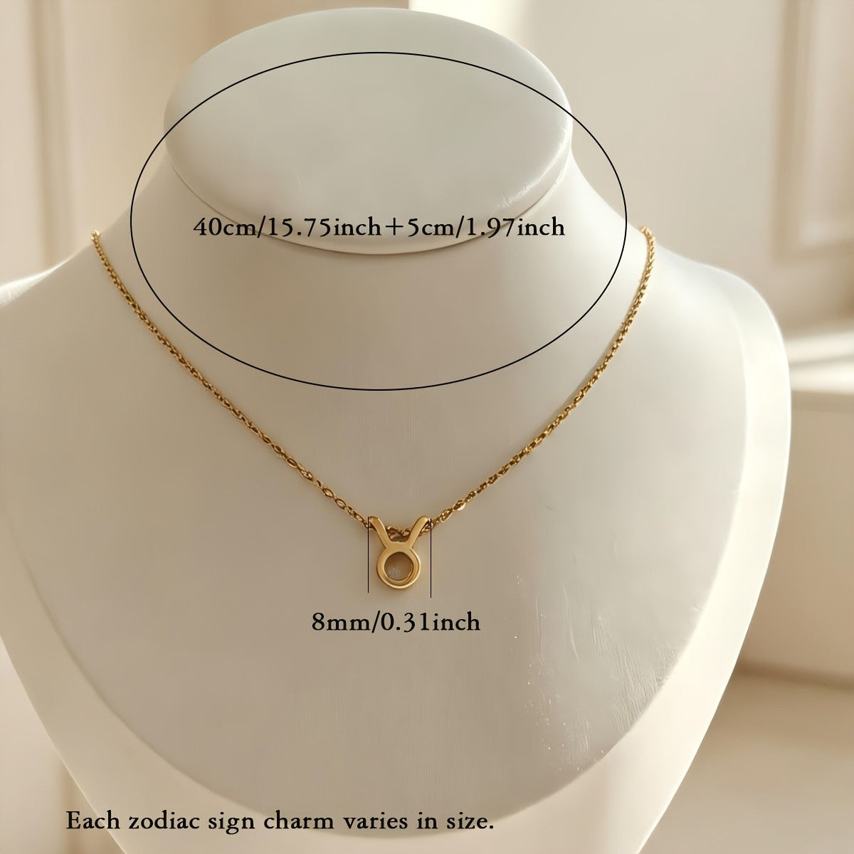 18k Dainty Hollow Zodiac Sign Necklace