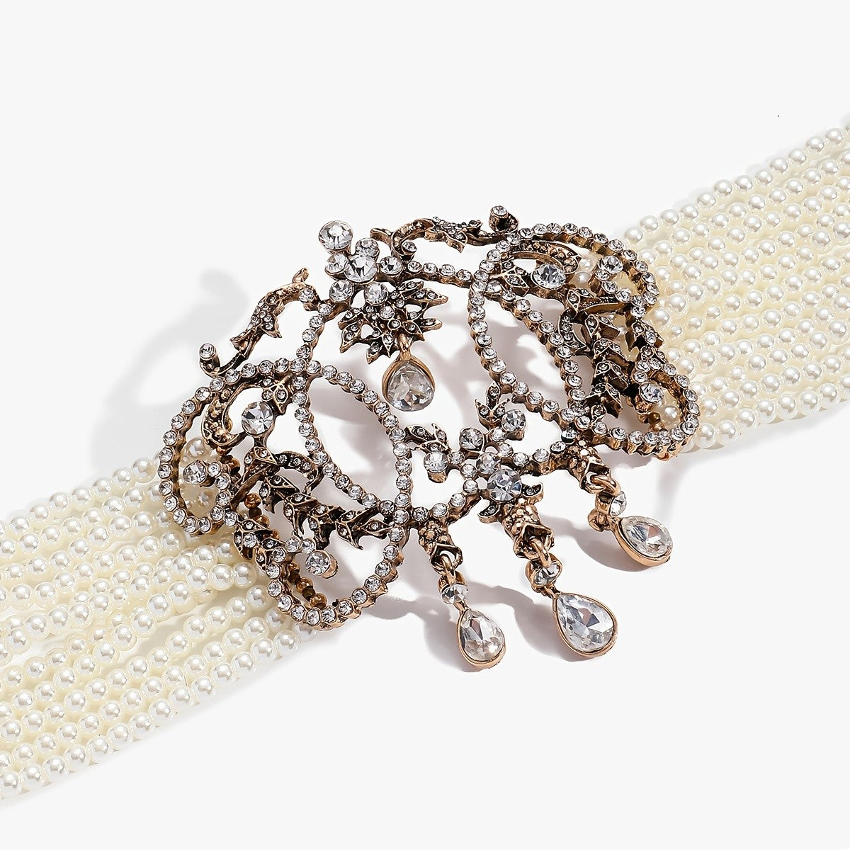Vintage Filigree Multi-Strand Bib Necklace