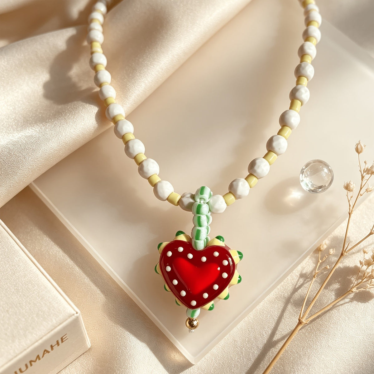 Boho Layered Resin Square Pendant Necklace