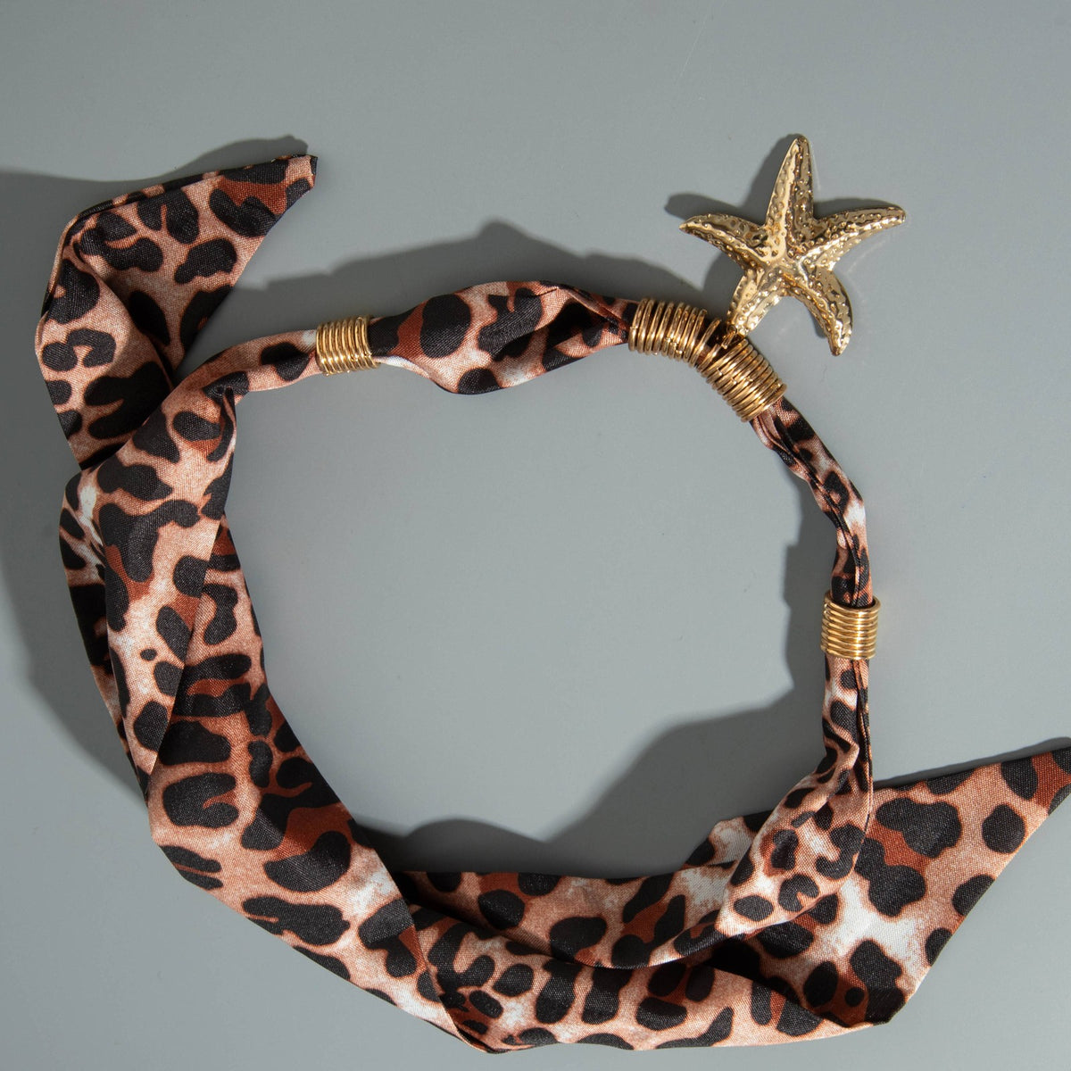 Vintage Leopard Print Starfish Necklace
