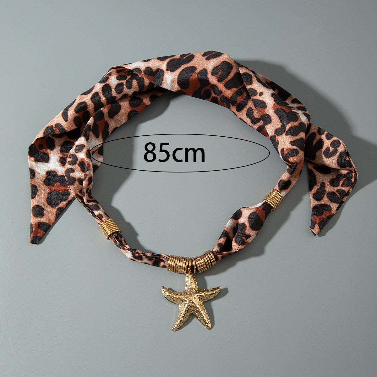 Vintage Leopard Print Starfish Necklace