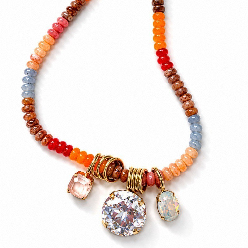 Dopamine Multi-Color Beaded Crystal Necklace