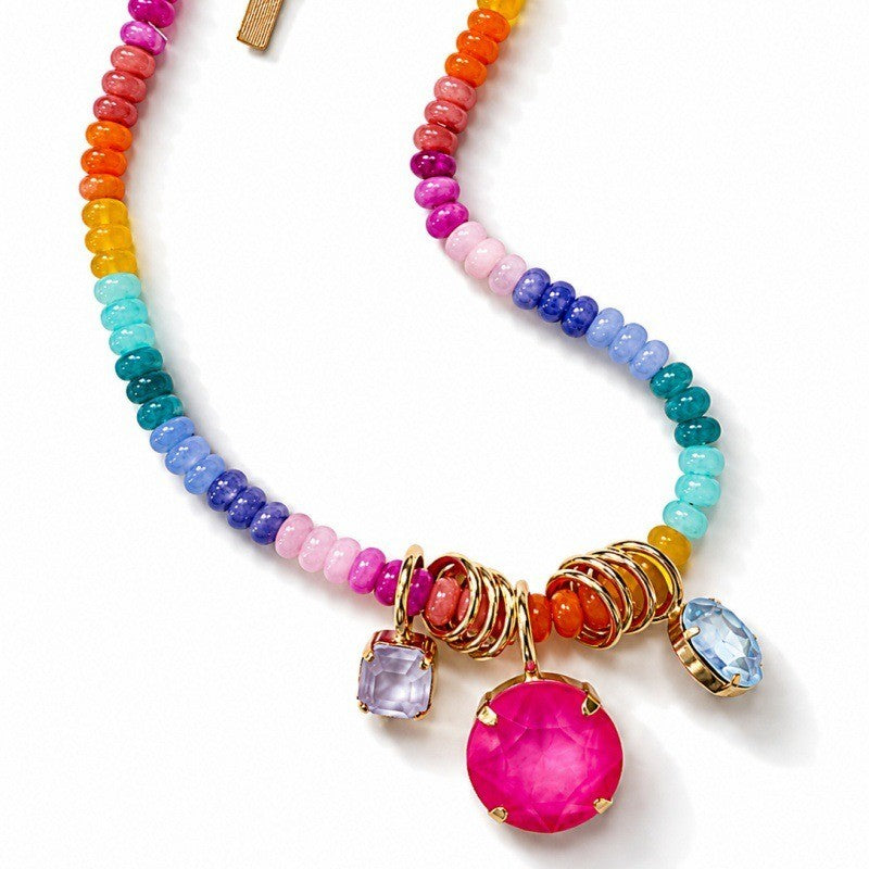 Dopamine Multi-Color Beaded Crystal Necklace