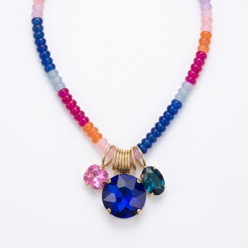 Dopamine Multi-Color Beaded Crystal Necklace