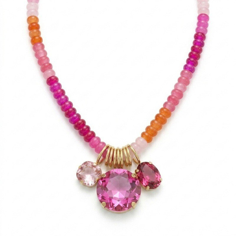 Dopamine Multi-Color Beaded Crystal Necklace