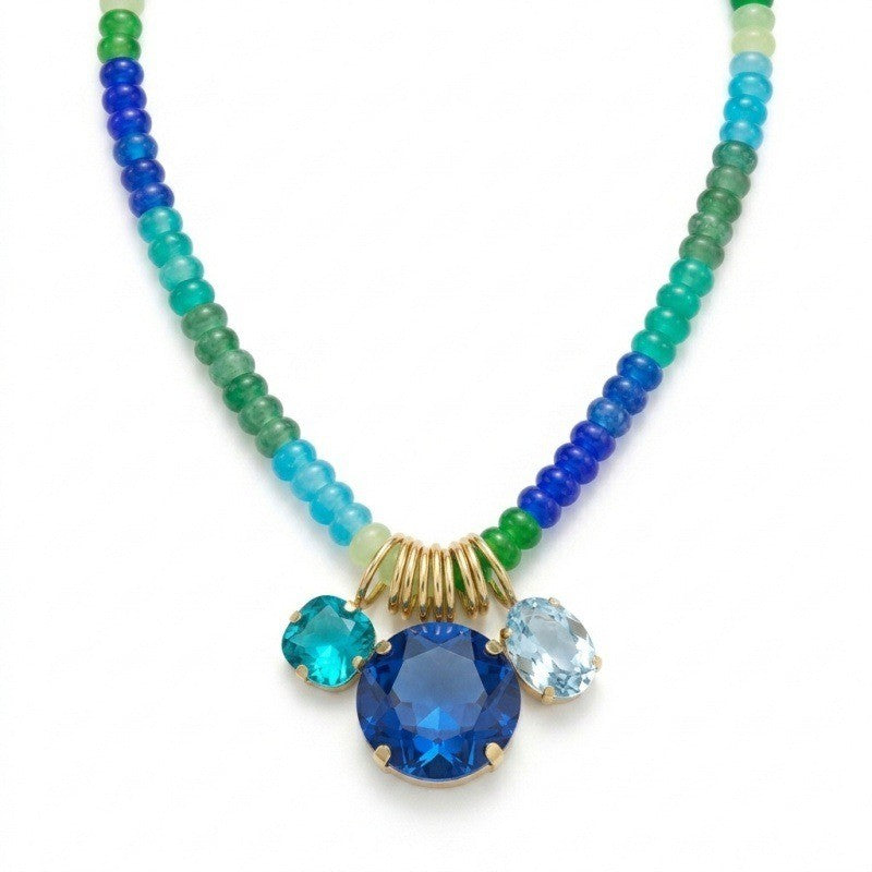 Dopamine Multi-Color Beaded Crystal Necklace