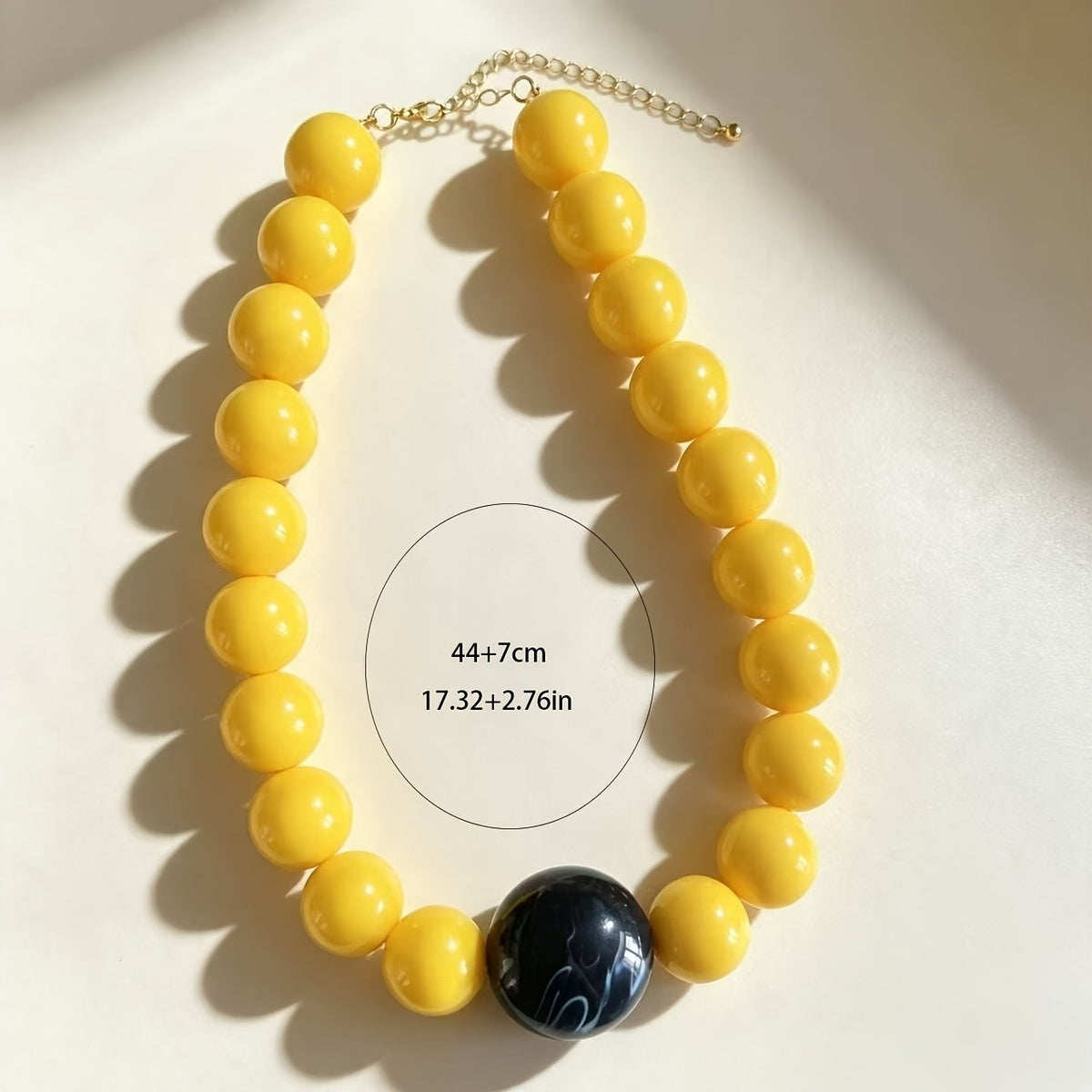 18k Boho Red Acrylic Bead Necklace