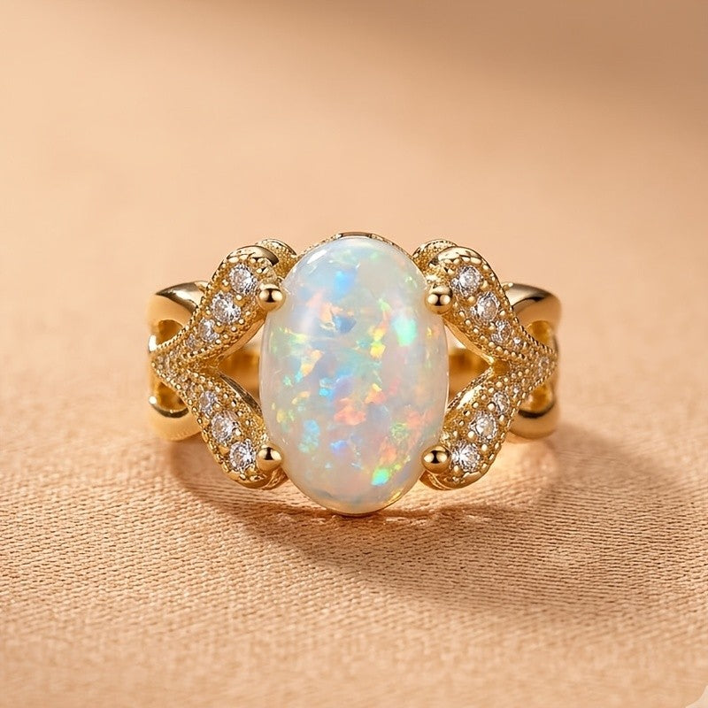 Classy Oval Opal Ring