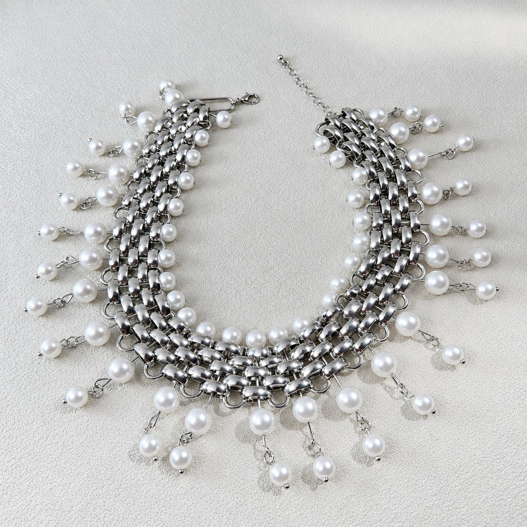 Vintage Chunky Pearl Statement Necklace