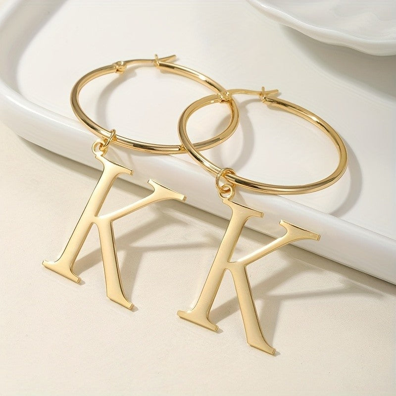 Classy Custom Initial Hoop Earrings