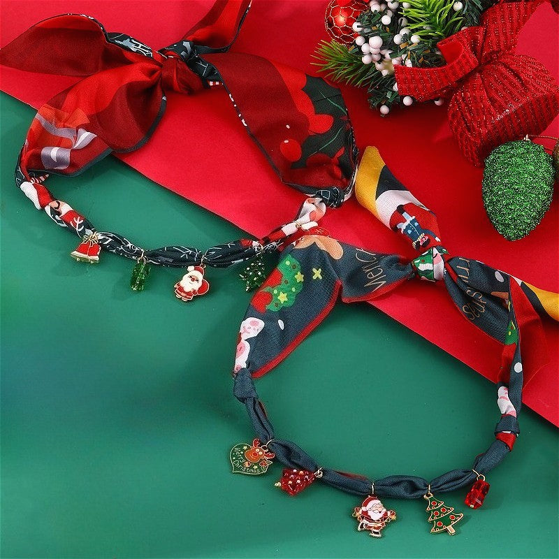 Festive Printed Scarf Charm Necklace