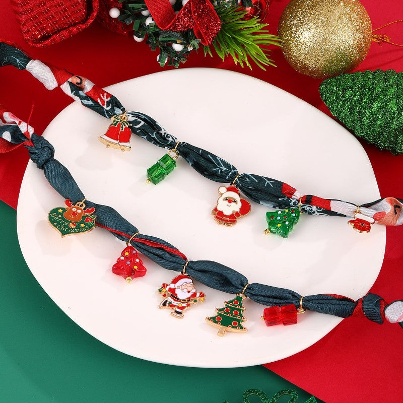 Festive Printed Scarf Charm Necklace