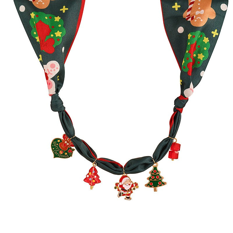 Festive Printed Scarf Charm Necklace