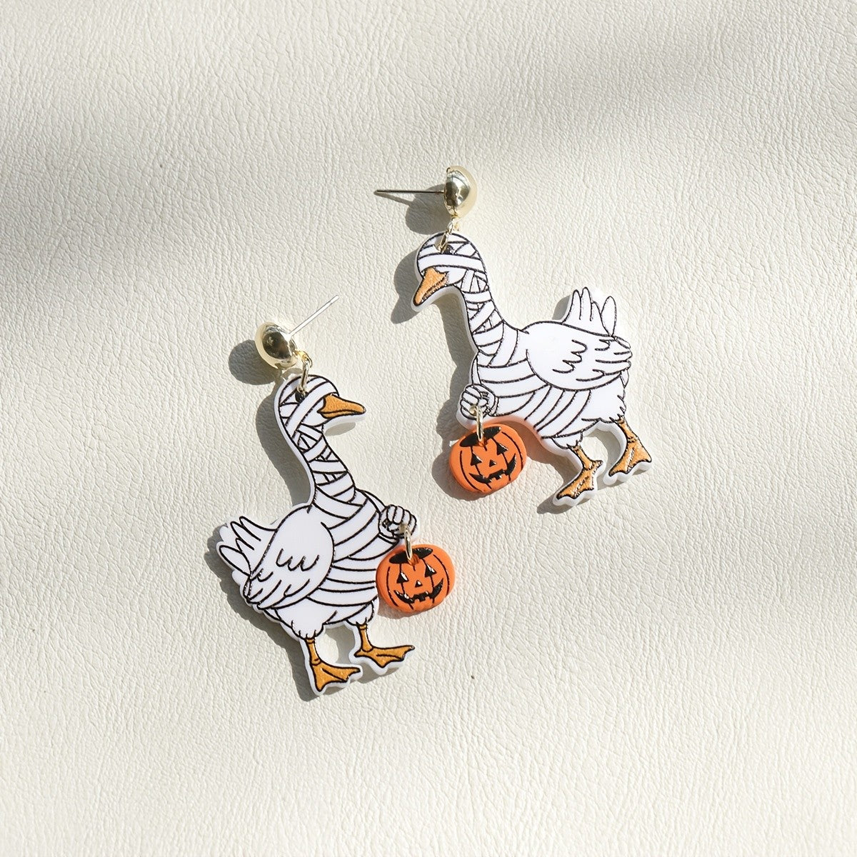 Gothic Mummy Duck Acrylic Earrings