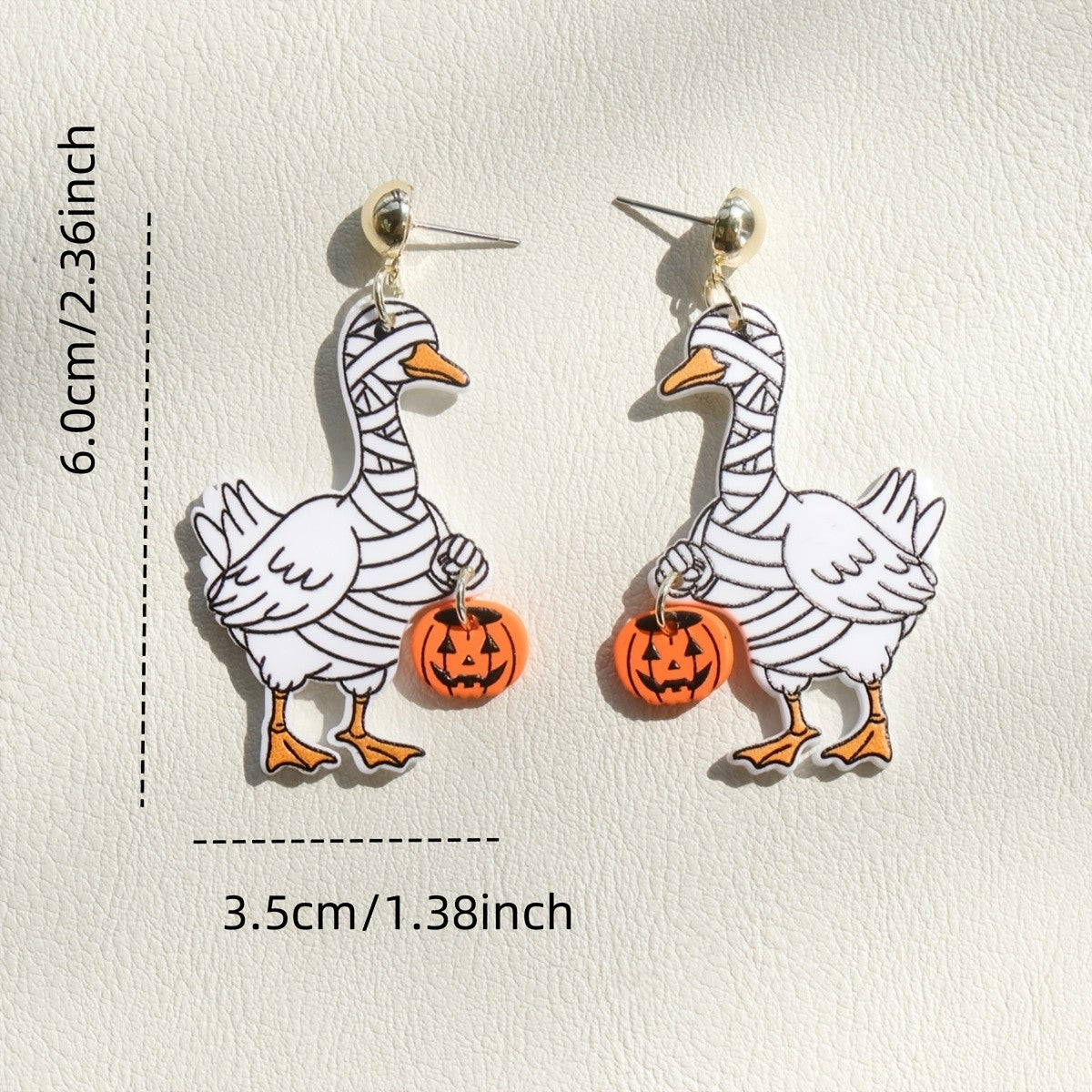 Gothic Mummy Duck Acrylic Earrings