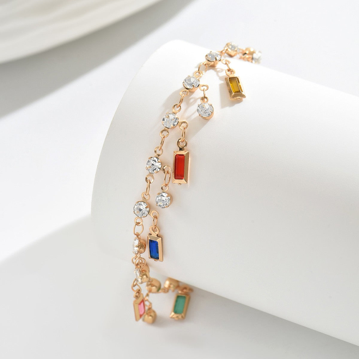 Boho Multicolor Rectangle Anklet
