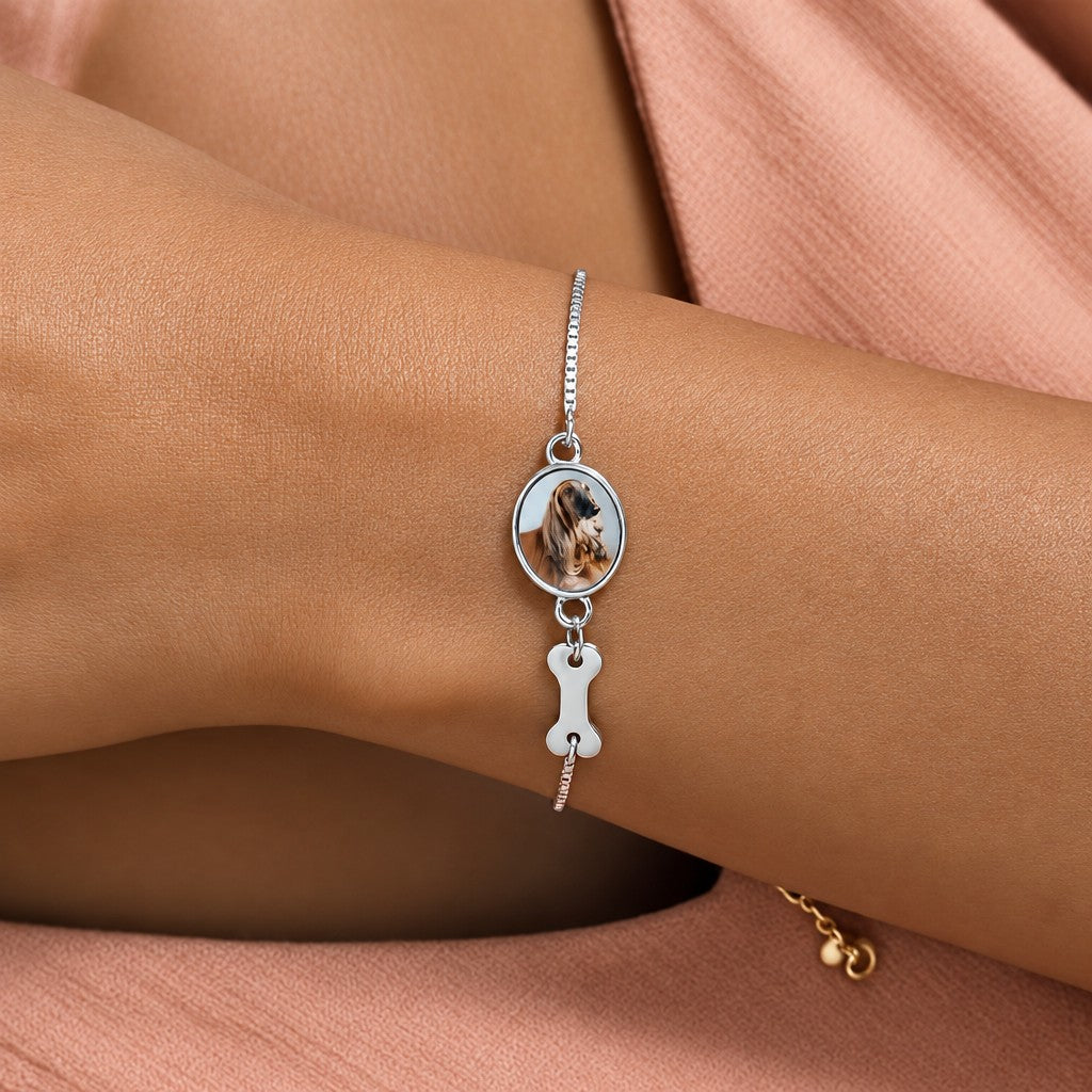 18k Dainty Custom Pet Photo Bracelet