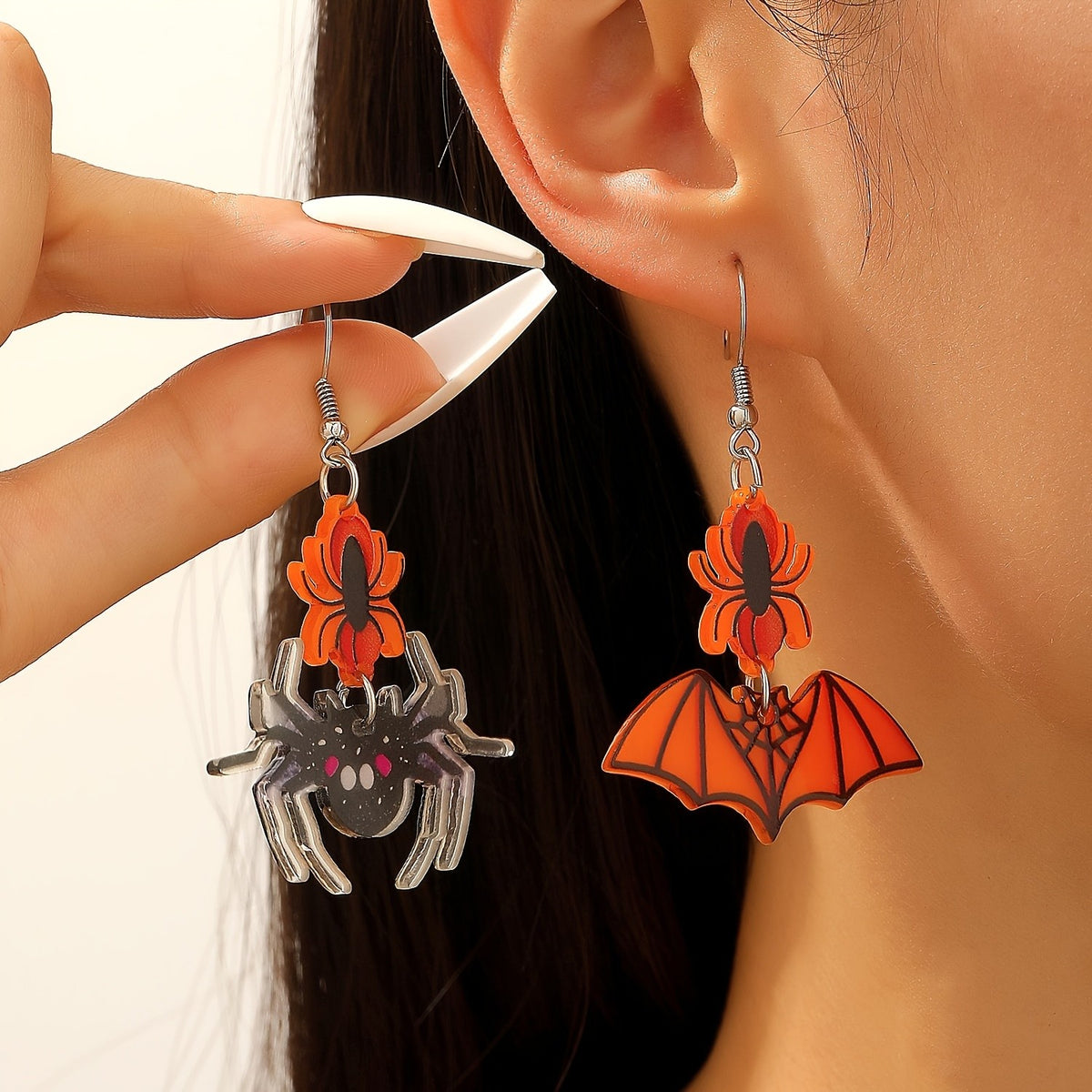 Gothic Spider Bat Dangle Earrings
