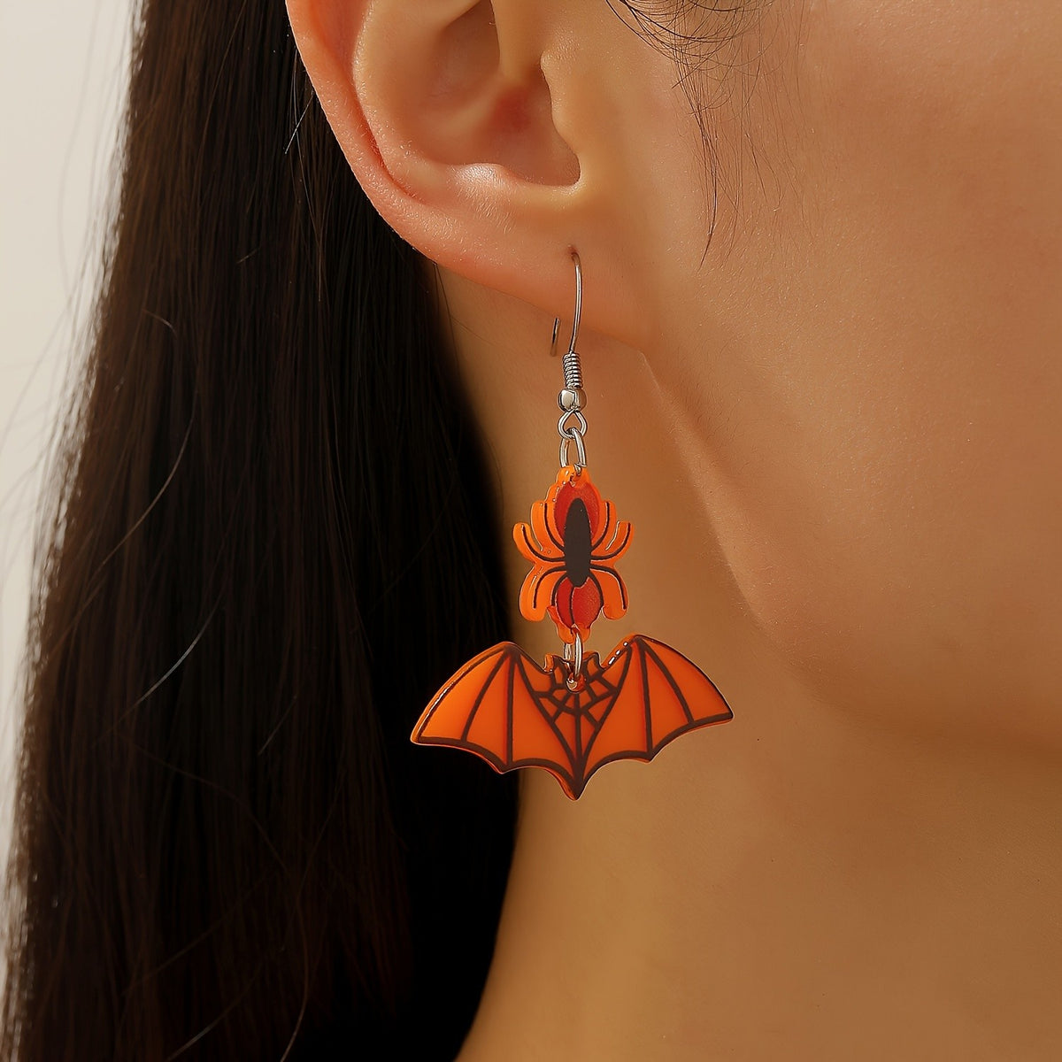 Gothic Spider Bat Dangle Earrings