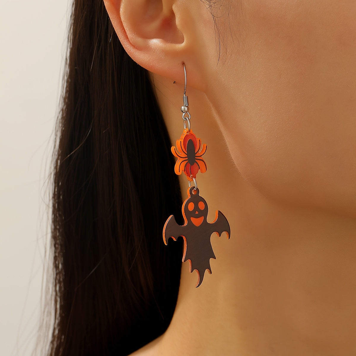 Gothic Spider Bat Dangle Earrings