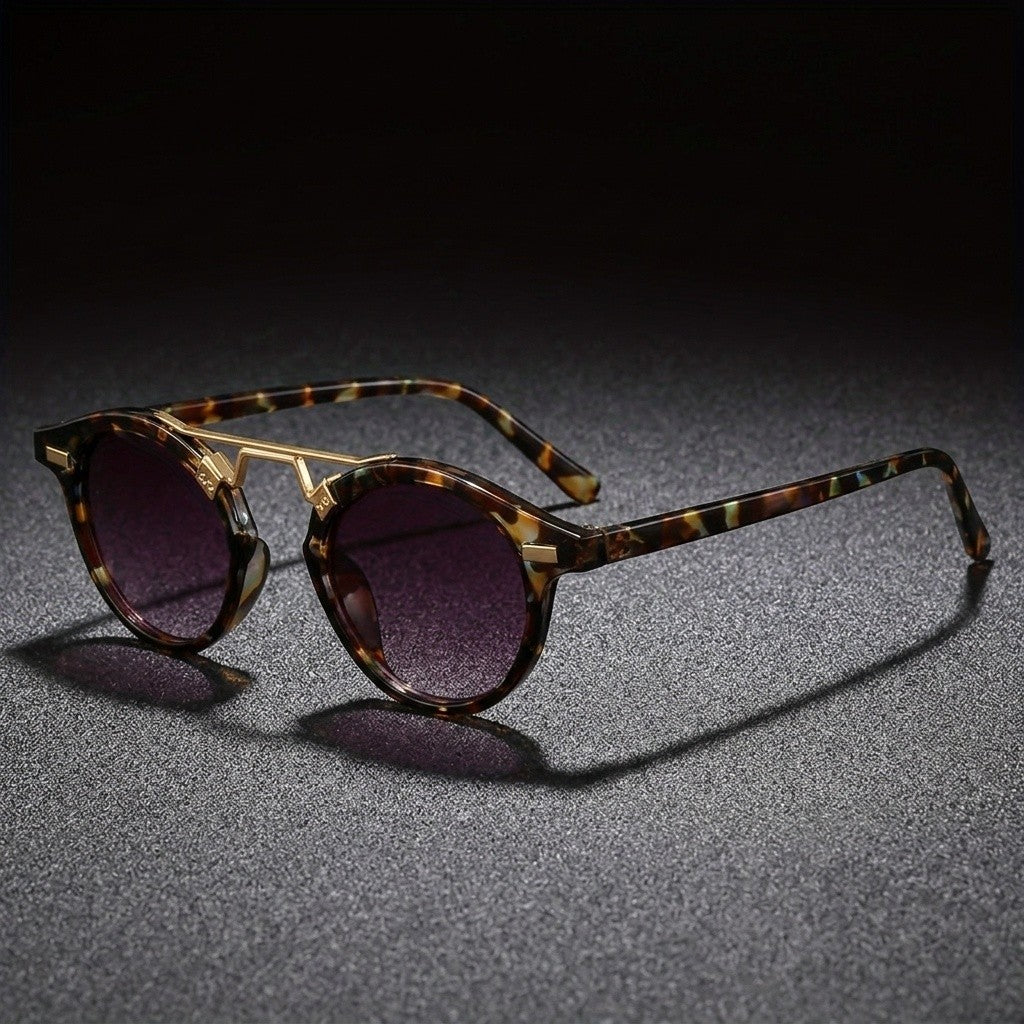 Retro Tortoise Round Sunglasses