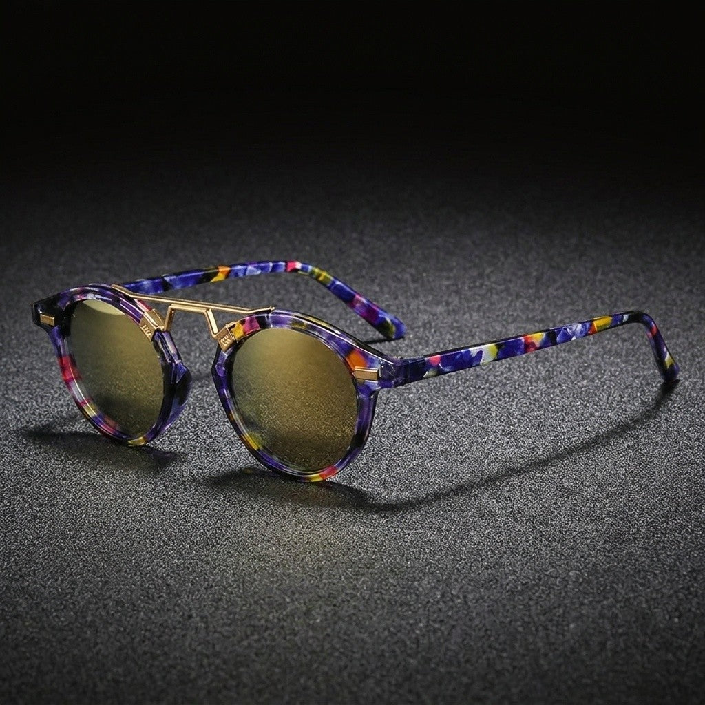 Retro Tortoise Round Sunglasses