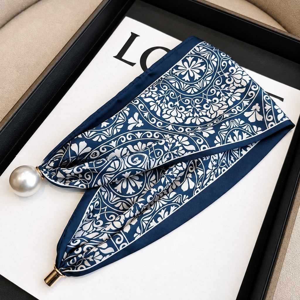 Elegant Tropical Leaf Scarf Necklace