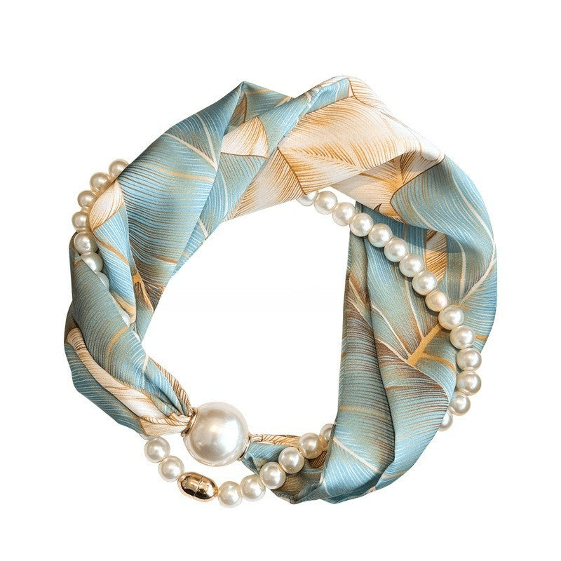 Elegant Tropical Leaf Scarf Necklace