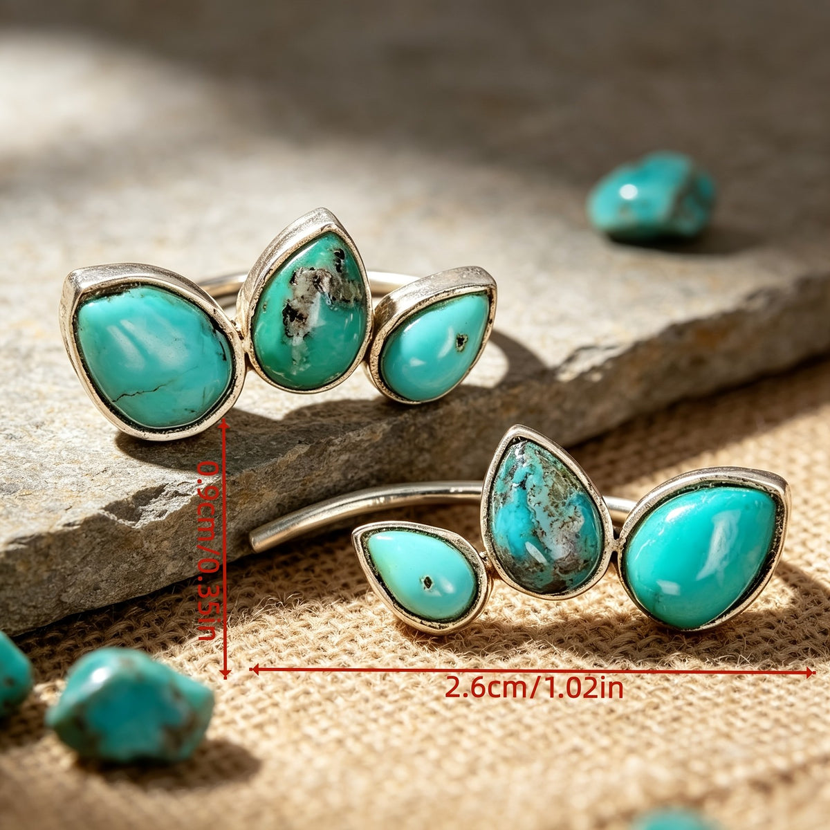 Boho Turquoise Leaf Earrings
