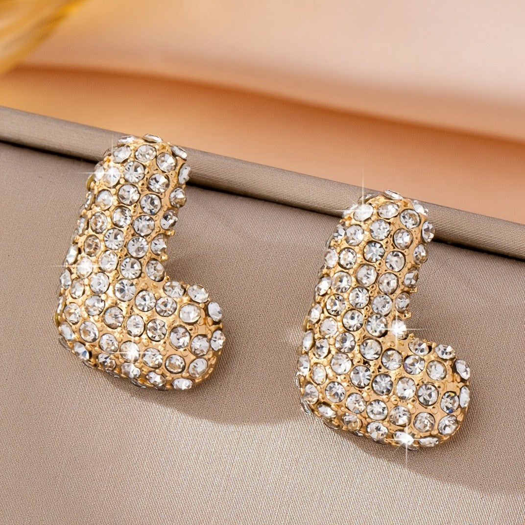 Classy Sparkling Initial Letter Earrings