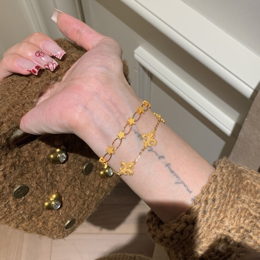 Vintage Fleur-de-lis Chain Bracelet