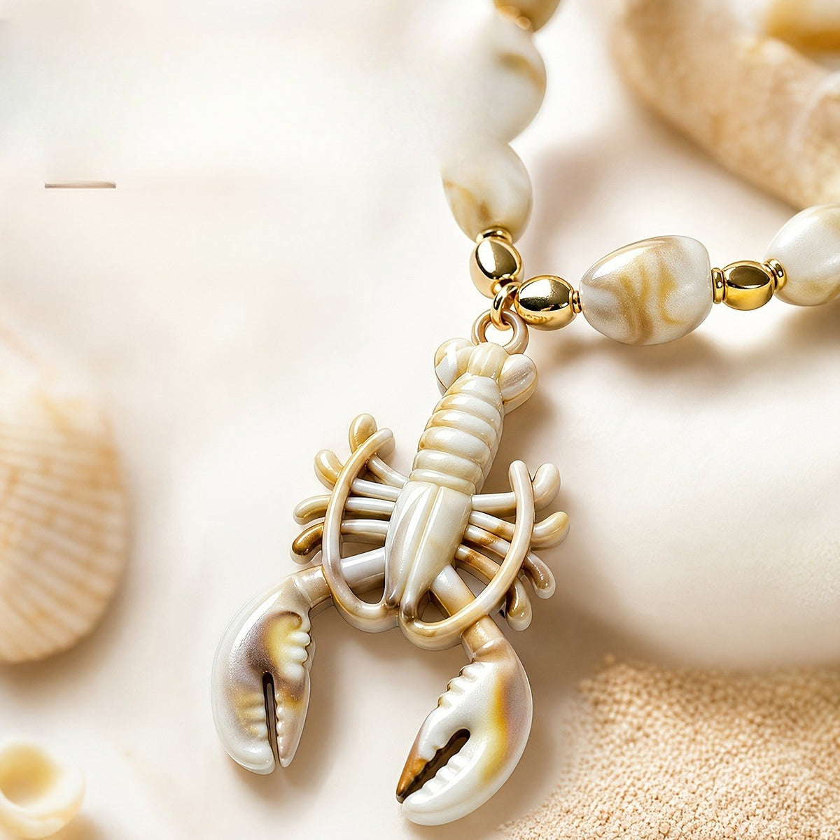 Boho Faux Marble Starfish Necklace