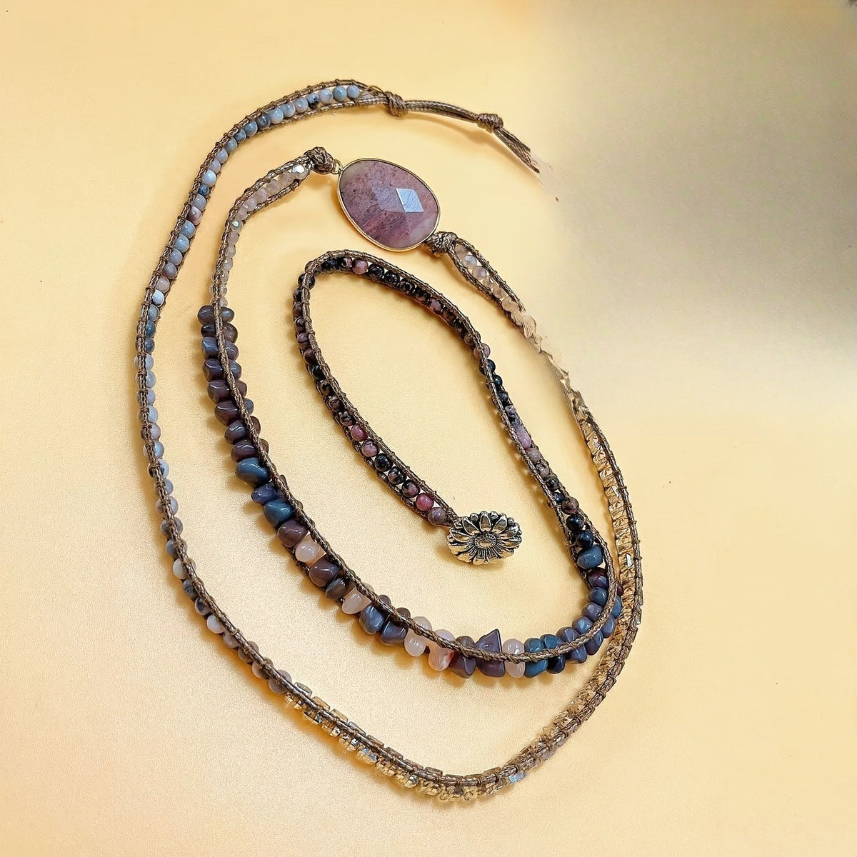 Boho Multi-Layer Natural Stone Wrap Bracelet