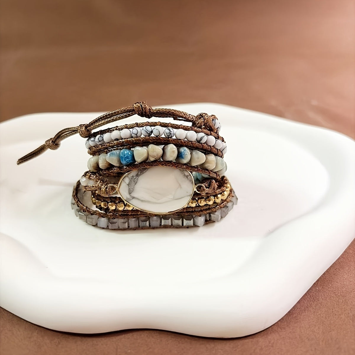 Boho Multi-Layer Natural Stone Wrap Bracelet