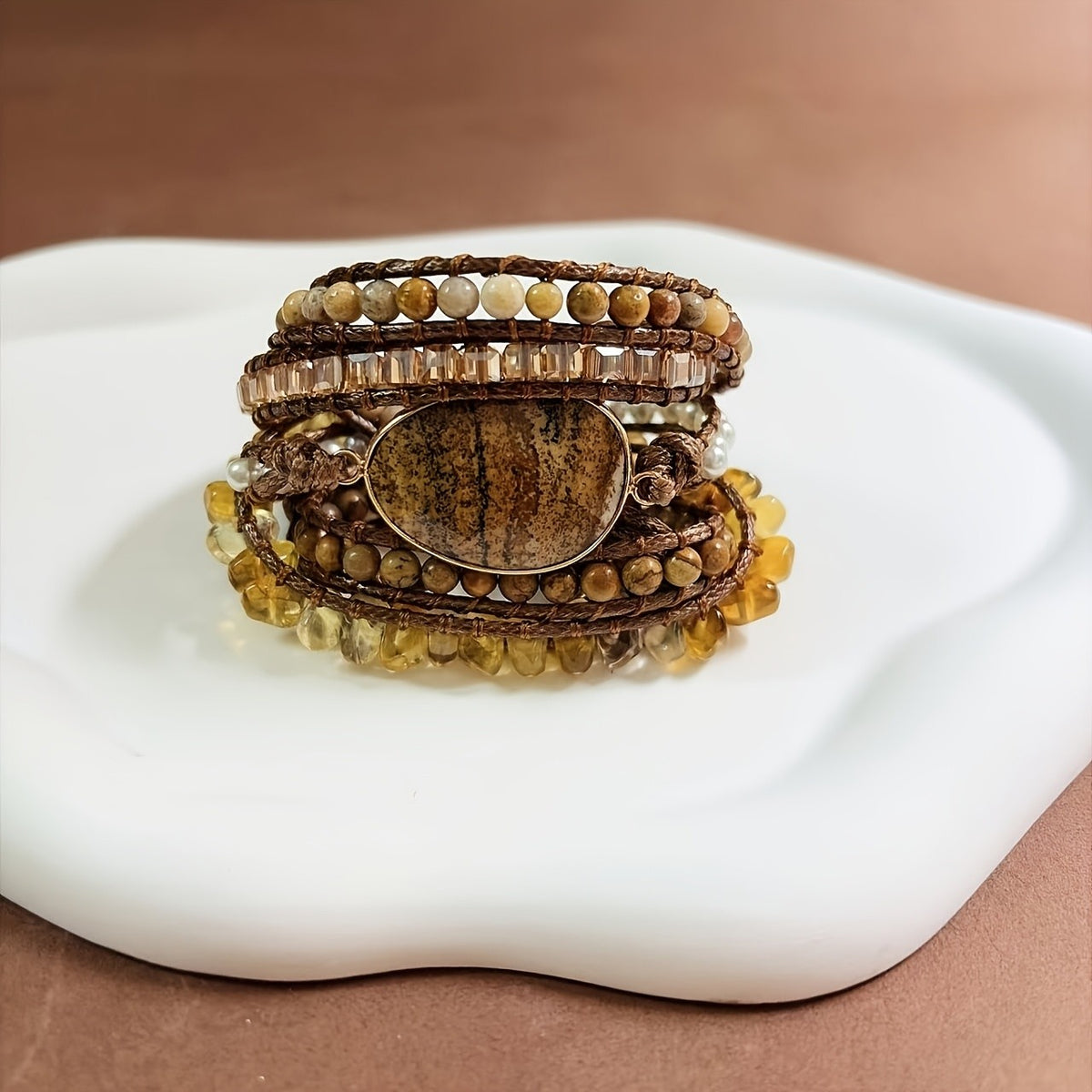 Boho Multi-Layer Natural Stone Wrap Bracelet