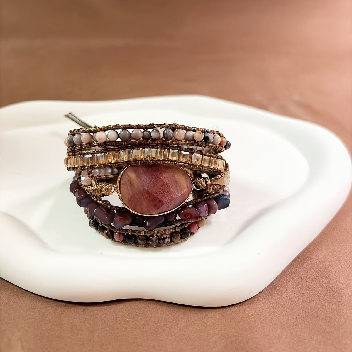 Boho Multi-Layer Natural Stone Wrap Bracelet