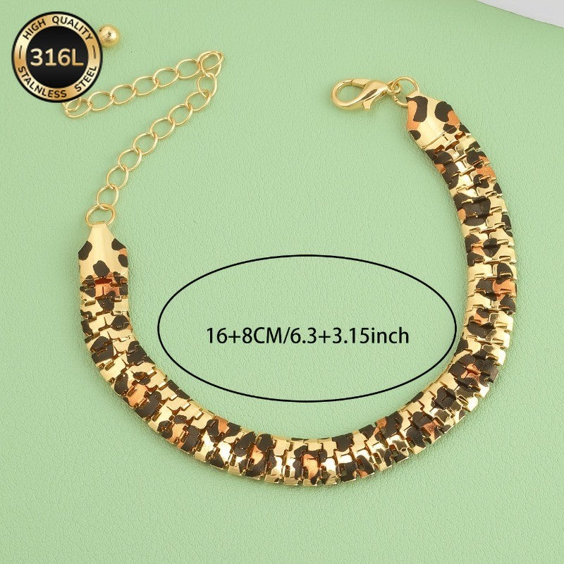 Classy Leopard Link Bracelet