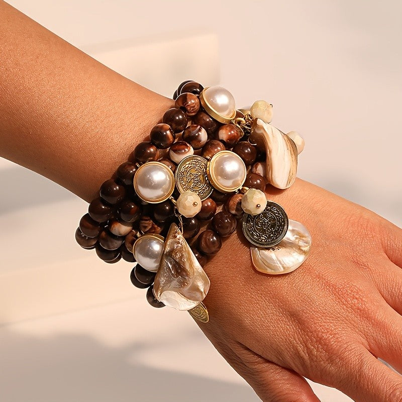 Vintage Boho Layered Bead Bracelet