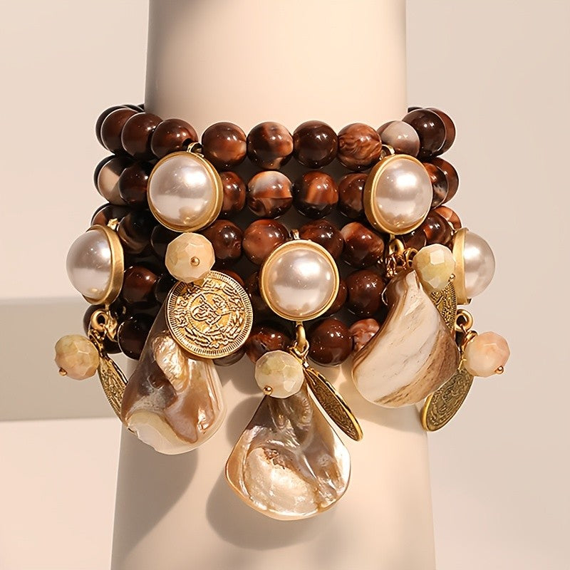 Vintage Boho Layered Bead Bracelet