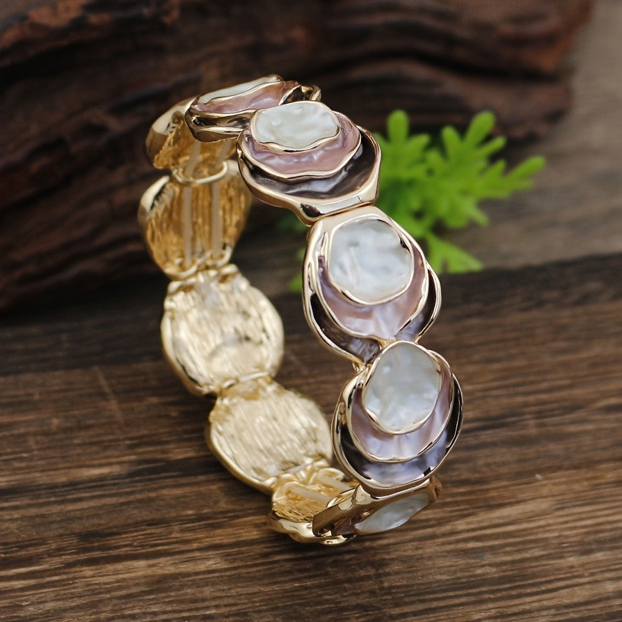 Boho Enamel Tiered Disc Bracelet
