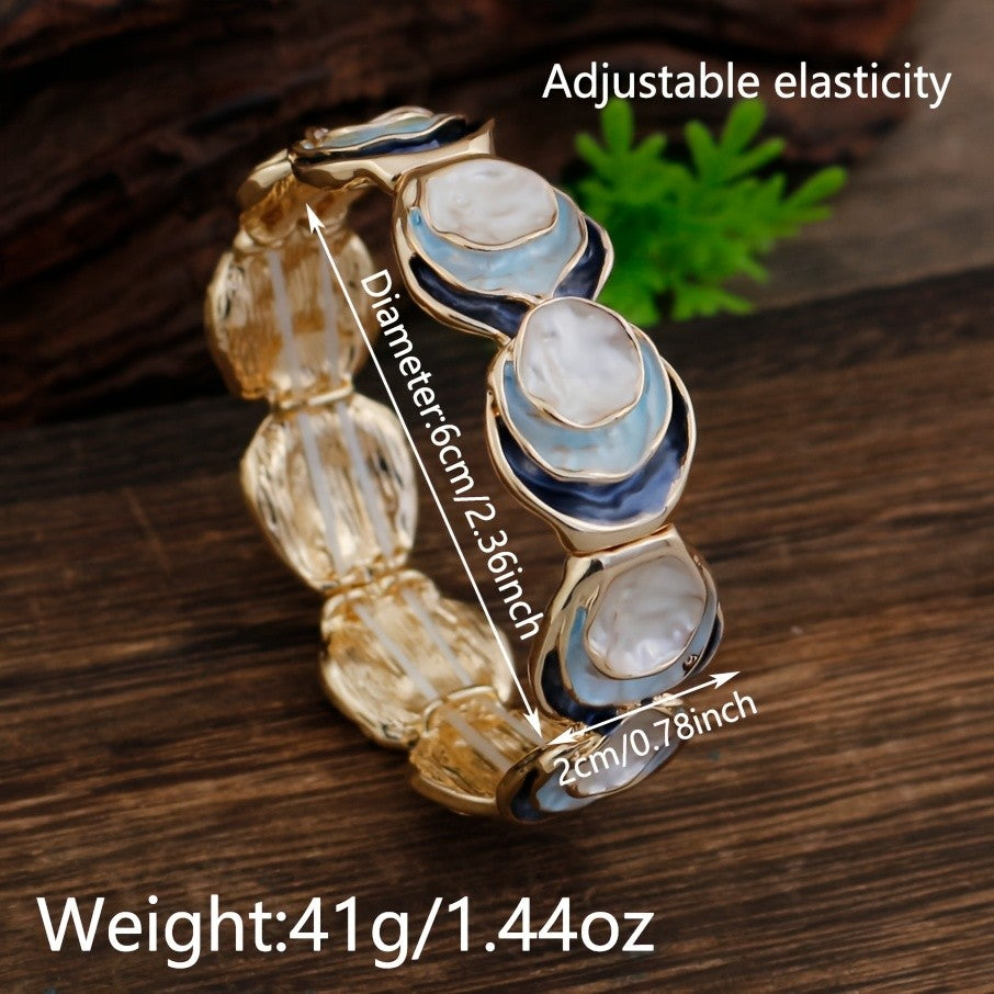 Boho Enamel Tiered Disc Bracelet