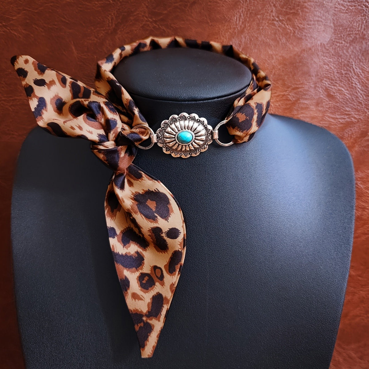 Vintage Bandana Print Scarf Choker Necklace