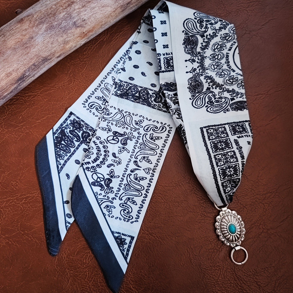 Vintage Bandana Print Scarf Choker Necklace