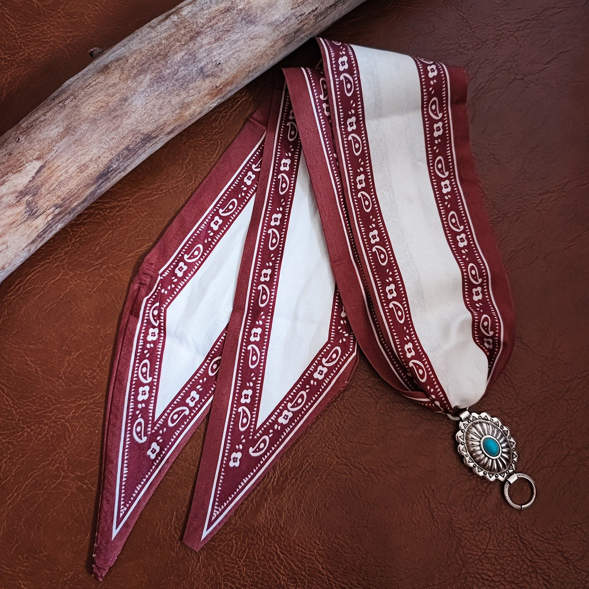 Vintage Bandana Print Scarf Choker Necklace